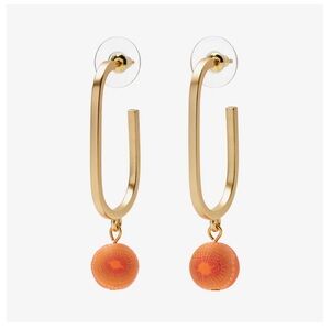 JILZARAH SAVANNAH RED Elegant Gold and Orange Drop Earrings